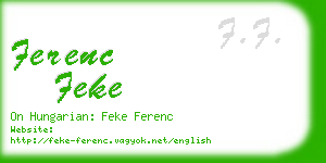 ferenc feke business card